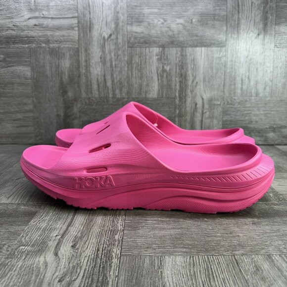 HOKA U ORA Recovery Slide Men size 13 Pink Slides - Picture 2 of 7